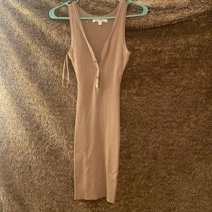 Tan bodycon midi dress